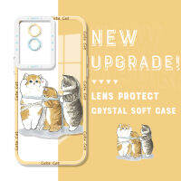 เคส Case4you สำหรับ VIVO Y02A Y02T กันกระแทกของแท้,เคสโทรศัพท์คริสตัลแมวน่ารักปลอกอ่อนคลุมทั้งหมดเคสมือถือใสป้องกันกล้อง