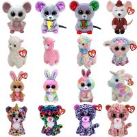 【YF】 15CM Ty Beanie Big Eyes Mouse Bunny Leopard Unicorn Llama Plush Toy Cute Soft Animal Doll Kids Toys Childrens Christmas Gifts