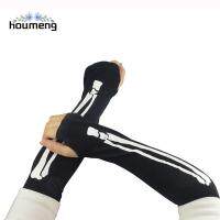 HOUMENG เย็น พังค์ ชาย เลือด ถุงมือเครื่องแต่งกาย กลางแจ้ง ถุงมือฮาโลวีน Fingerless เครื่องประดับแฟชั่น ถุงมือเต็มนิ้ว ถุงมือหัวกะโหลกโครงกระดูก