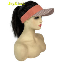 【cw】Synthetic Hat Wig Women Short Black Natural Curly tail Hair Extension Orange Red Baseball Cap Wigs