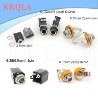 QKKQLA PJ Series Headphone PCB Mount female Jack socket 6.35mm 6.5 1/4" 3.5mm Audio Video Connector PJ-612A PJ-324 Earphone Adapter