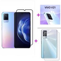 ส่งจากไทย ชุด3in1 ฟิล์ม ViVO V21 (5G)2021 ฟิล์มเลนส์กล้อง + ฟิล์มกระจกเต็มจอ+ ฟิล์มหลัง ฟิล์มกันกระแทกขอบดำ