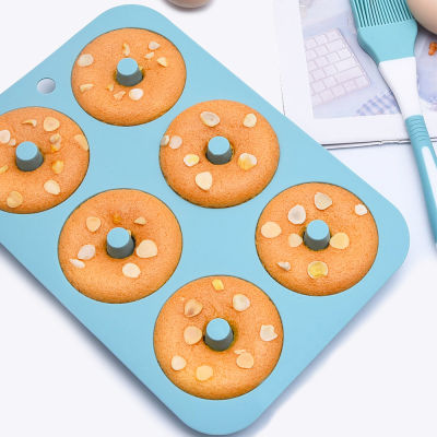 Donut Cake Mold Silicone Baking Mould Pan Tray Non Stick Bakeware 6 Lattice DIY Dessert Chocolate Bagel Muffin Cake Pastry Tool