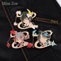 Cartoon Anime Lapel Pin Game Brooches Genshin Impact Venti Xiao Metal Jewelry Lapel Pin For Hat Bags Badge For Fans Wholesale