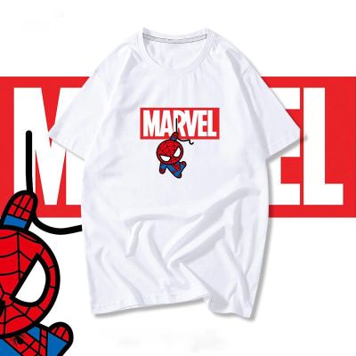 Parity Anime Spider-Man เสื้อยืดแขนสั้นข้อต่อ Marvel movie hero brigade การ์ตูนแอนิเมชั่นผ้าฝ้ายแท้ดูดีเรียบง่าย👕