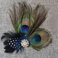 【CW】 2019 New Peacock Feather Bridal Wedding Hair Clip Headpiece Accessory