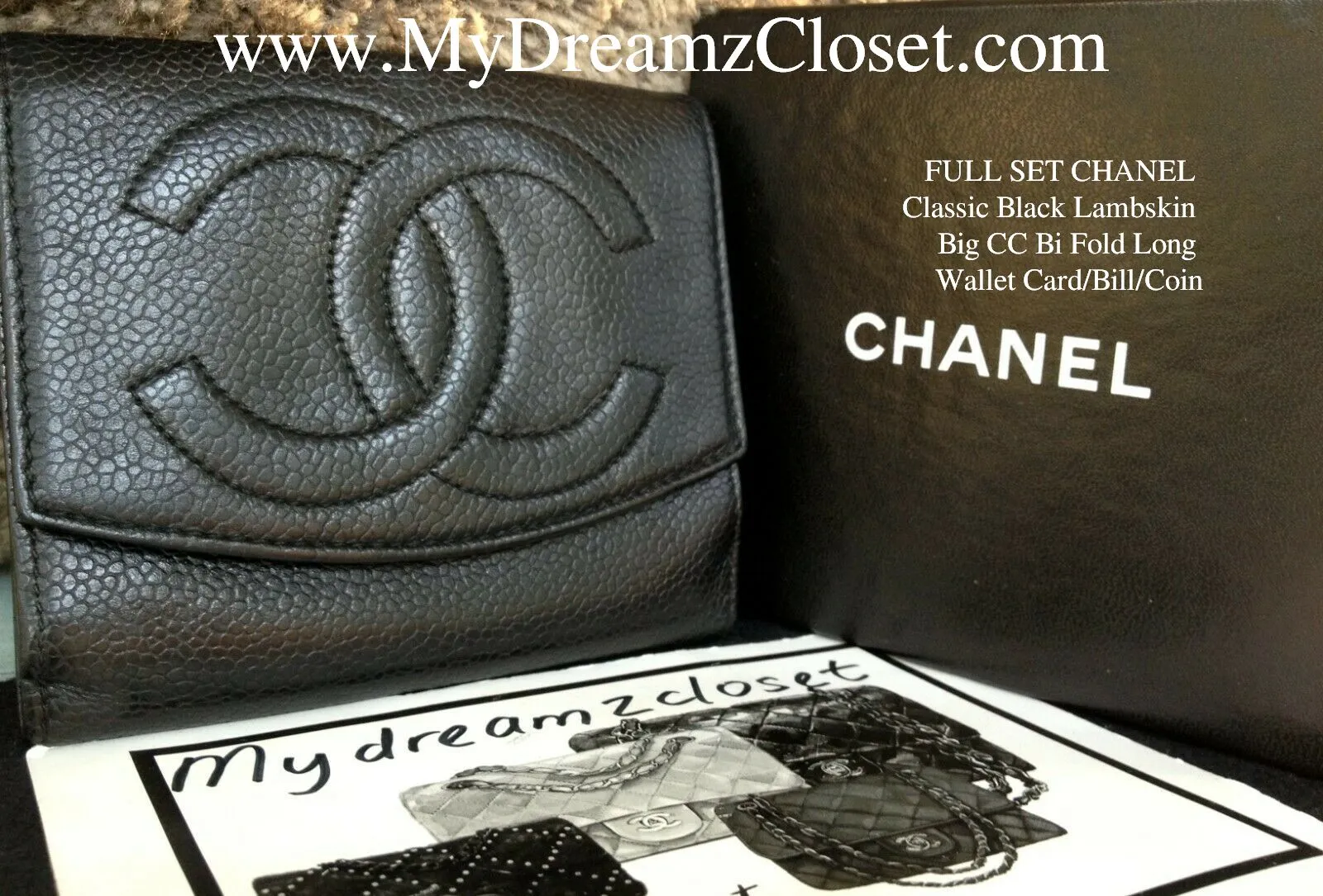 Classic CHANEL Black Caviar Leather Bi Fold 5