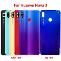 กระจกด้านหลังสำหรับแผงฝาหลังแบตเตอรี่ Nova 3ใหม่เคสปลอกหุ้มช่องหลังพร้อมกาวเปลี่ยนกล้อง