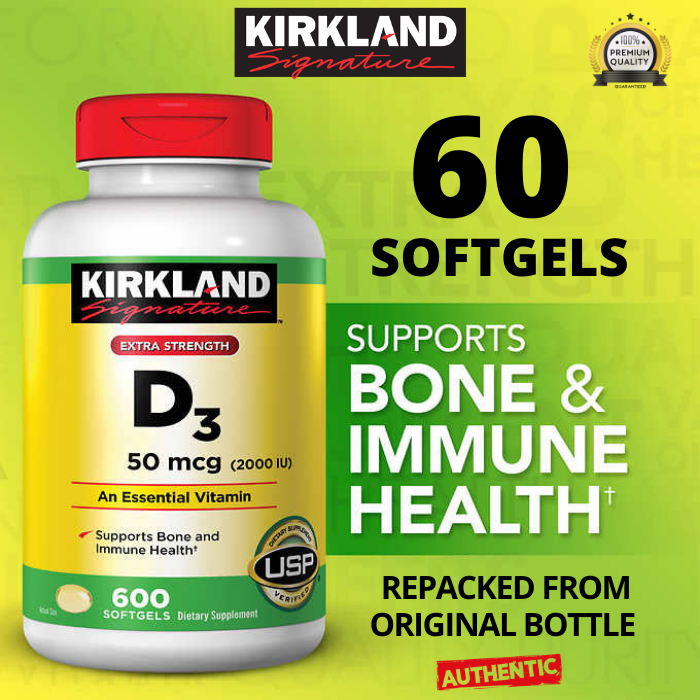 Kirkland Vitamin D3 50 mcg 2000 IU Repacked Trial Pack Kirkland Multivitamin Vitamin D 60