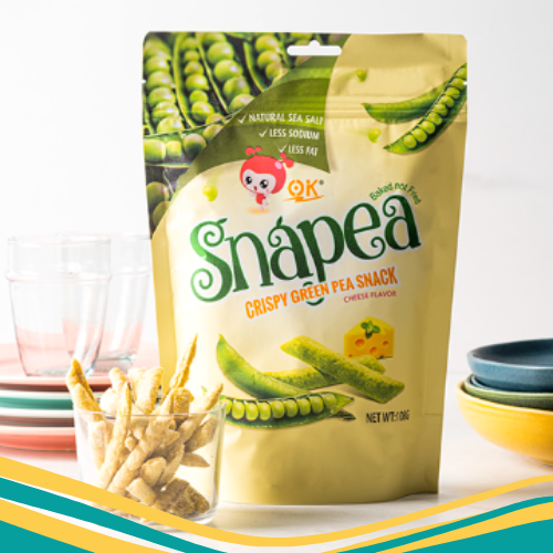 Authentic OK Snapea Crispy Baked Green Pea Snack Cheese Flavor 108g