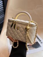 LASGO This years popular bags 2023 new womens bags high-grade texture single-shoulder handbag rhombus chain Messenger bucket bag 【QYUE】