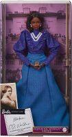 Barbie Inspiring Women Doll, Madam C.J. Walker Collectible with Puff Sleeve Blouse and Full-Length Skirt HLM19 ตุ๊กตาบาร์บี้สร้างแรงบันดาลใจให้ผู้หญิง,มาดาม C.J. ชุดสะสมวอล์คเกอร์พร้อมเสื้อแขนพัฟและ HLM19กระโปรงยาวเต็มตัว