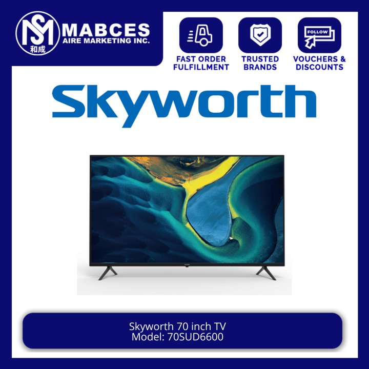 SKYWORTH 70 Inch Android 10 UHD TV (Black) 70SUD6600 | Lazada PH