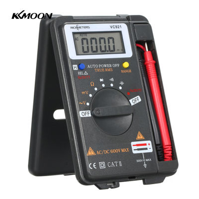 KKmoon Handheld เครื่องวัดดิจิตอลขนาดเล็กมัลติฟังก์ชั่4000นับ Multi AC/DC ทรานซิสเตอร์เครื่องทดสอบแรงดันไฟฟ้า Ammeter Temperature Sensor ชุดหัวทดสอบ VC921