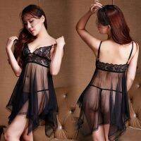 Sexy Pajamas Womens Summer Strap Lace Large Mesh Transparent Autumn/Winter Nightwear Homewear Sexy Underwear 61GF