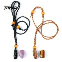 TIMIA 1ชิ้นถักนิตติ้งสำหรับสร้อยข้อมือสร้อยคออัญมณีที่ใส่สร้อยคอคริสตัลแบบ DIY สายสร้อยคอที่ใส่แบบถักด้วยหินว่างเปล่า