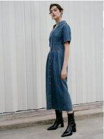 Zaraˉ 2023 summer new womens retro Hong Kong style pleated waist long denim dress UWJ832014