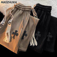 MAOZHUXIA หนาผ้าลูกฟูก High Street เสื้อยืดเย็บปักถักร้อยสำหรับผู้หญิง