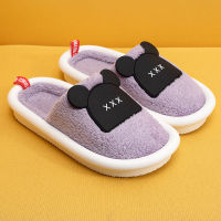 2021Fashion Women Fluffy Slippers Winter Warm Fleece Home Indoor Shoes Lady Men Soft Cute Cartoon Bear New Arrival Cotton Large Size