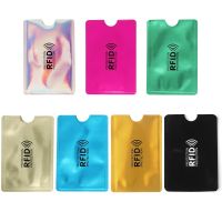 5Pcs Simple RFID Anti-degaussing Bank Card Holder ID Card Case Bus Card Cover Fashion Aluminum Foil Bag Anti-theft Card Protecto Card Holders