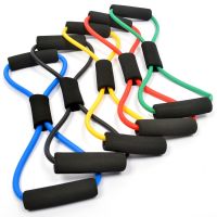 【DT】hot！ Hot Resistance 8 Type Muscle Chest Expander Rope Workout Tube Pulling Exerciser(random Color)