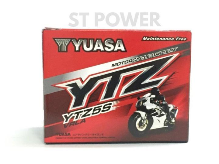 yuasa-ยัวซ่า-แบตเตอรี่แห้งมอเตอร์ไซค์-รุ่น-ytz5s-เบอร์-5-12v5ah-ใชักับรถจักรยานยนต์-ขนาด-12-โวลต์