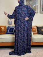 【hot】℗  2022 Muslim Womens Hooded Abaya Turkey-African Prayer Garment Kaftan With Hijab Floral Prints Dubai Saudi Robe In Ramadan