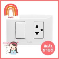 ชุดเต้ารับ 3 ขา + สวิตซ์ 1 ทาง HACO AP-E11 สีขาวGROUNDED SINGLE SOCKET + 1-WAY SWITCH HACO AP-E11 WHITE **สอบถามเพิ่มเติมได้จ้า**