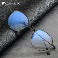 FONEX Titanium Glasses Frame Women Retro Vintage Round Eyewear Prescription Optical Myopia Korean Eyeglasses Frames Men 8554