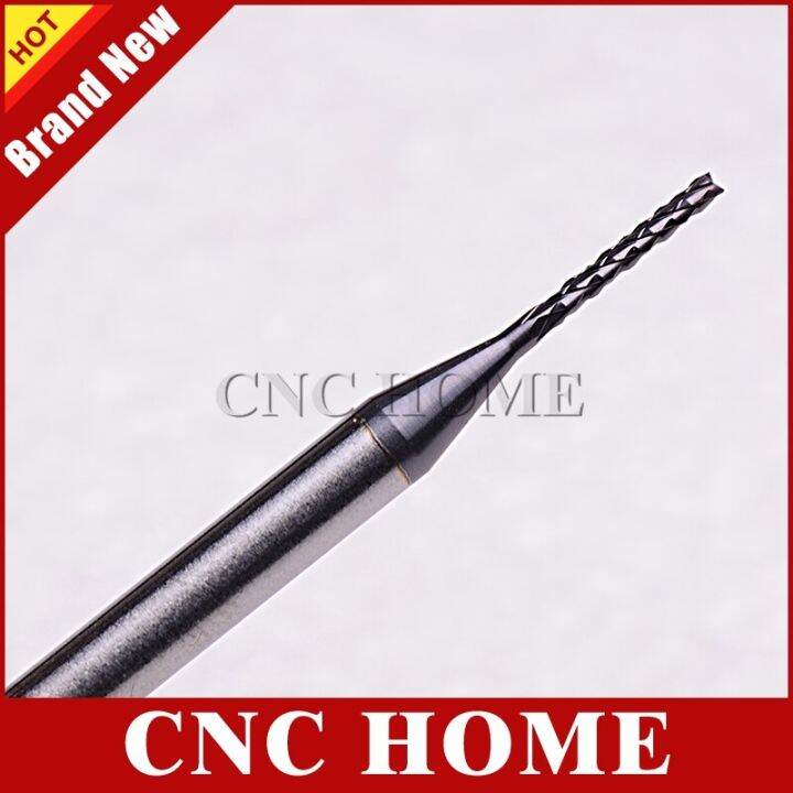 10pcs-1mm-นําเข้าคาร์ไบด์-pcb-cnc-end-mill-hard-nano-coating-cnc-router-bits-corn-rotary-burrs-milling-cutter-สําหรับ-cut-drill