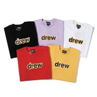 287303G Drew house เสื้อยืดแขนสั้นพิมพ์ลายใหม่ unisex ผ้าฝ้ายเสื้อยืดแขนสั้น