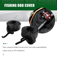 Fishing Rod Cover, Fishing Rod Mesh Rod Protector Fishing Pole Covers Sleeves with Lanyard Fishing Accessories