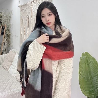 Hot sell In the fall and winter of 2022 scarf with Europe and the United States the new jilsa model imitation mohair ms cashmere scarf warm shawl