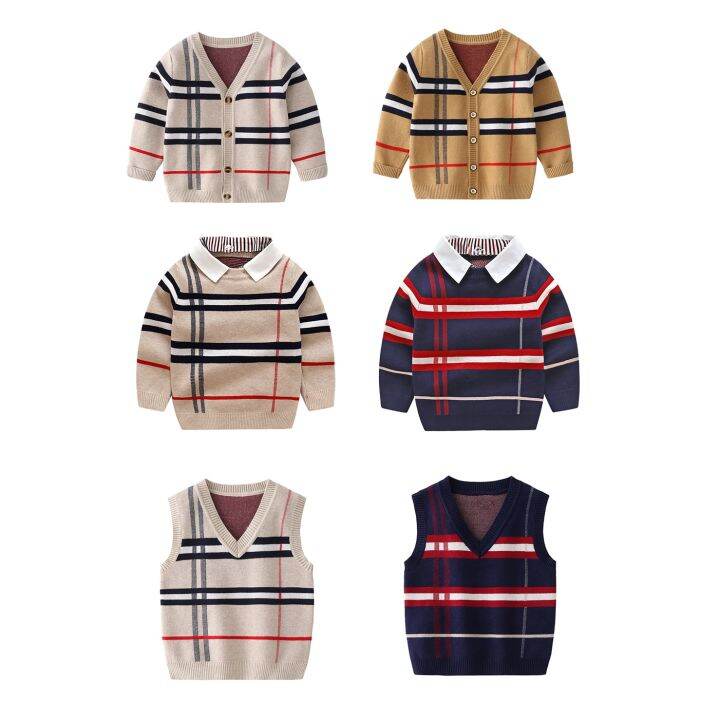 1-8t-toddler-kid-boy-sweater-spring-winter-clothes-warm-pullover-top-long-sleeve-plaid-sweater-girl-fashion-gentleman-knitwear