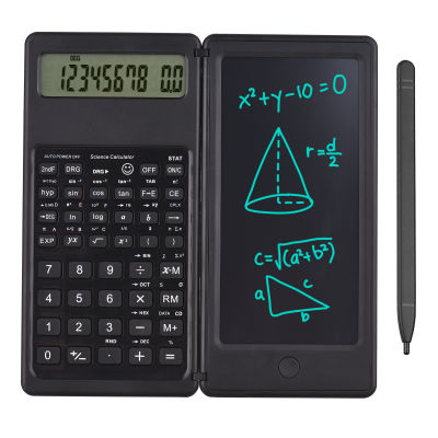 Foldable Calculator &amp; 6 Inch LCD Writing Tablet Digital Drawing Pad 12 Digits Display with Stylus Pen Erase Button Lock Function