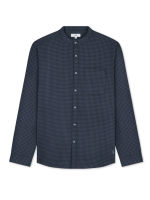 AIIZ (เอ ทู แซด) - เสื้อเชิ้ตผู้ชายแขนยาว คอจีน ผ้าป๊อปลินลายเส้นตาราง Men’s Windowpane Check Poplin Shirts