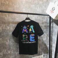 New Fashion Leisure AAPE x Steven Harrington Palm Tree O-Neck Short Sleeve T-Shirt Men Women Black White Cotton Coat