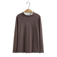 【มีไซส์ใหญ่】Plus Size XL-4XL Womens High Collar De-velvet Shirts Oversized A-line Slim Autumn Winter Female Tops