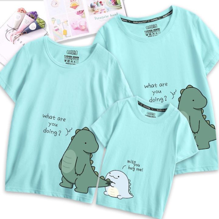 parent-child-outfit-little-dinosaur-cotton-short-sleeved-t-shirtt-t