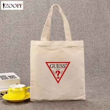 Guess canvas 2024 tote bag