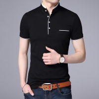 FuyBill Mandarin Collar Short Sleeve Tee Shirt Men 2021 Spring Summer New Style Top Men Brand Clothing Slim Fit Cotton T-Shirts