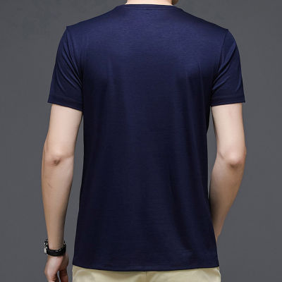 M-XXL XXXL XXXXL 5XL Solid Color Tees Mens Slim-Fit Short-Sleeve Ultra Cotton Crewneck T-Shirt Summer Lightweight Breathable