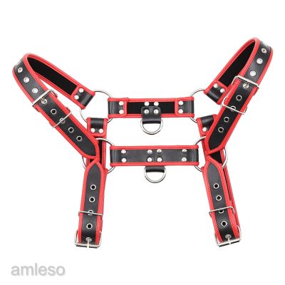 [AMLESO] Sexy Men Leather Chest Strap Belt Harness Adjustable Buckle Clubwear Costume