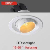 【CW】 BRGT Led Focusing Recessed Adjustable Beam COB Wall Washing Lamp Ceiling Downlight