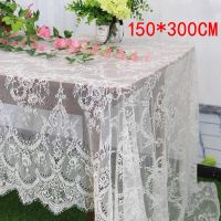 Fadesen new 150x300cm White Table Cloth Lace Decorative Hotel Wedding Party Dining Decorative Fabric Home Decor Lace Tablecloth