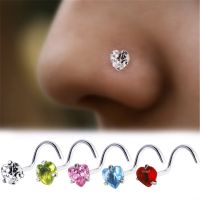 3PCS Crystal Nose Studs Bohemian Surgical Steel Piercing Nariz Nose Rings Heart Cartilage Piercing Hooks Nose Accessories