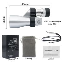 ZZOOI Mini 8X20mm Silver Monocular Scope for Camping Travelling Hiking Optical Monocular Telescope Green Coated Outdoor Monocular