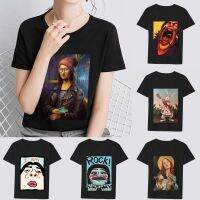 【HOT】❆﹊▪ T-shirt Female Fashion Street Fun Painting Printing Round Neck Commuter Soft Breathable Shirt