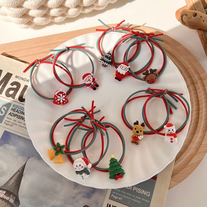 christmas-elk-hair-accessories-children-rubber-bands-scrunchies-girls-hairpin-decorations