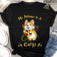 My Patronus Is A Corgi Tshirt Black Cotton Men Made In Usa